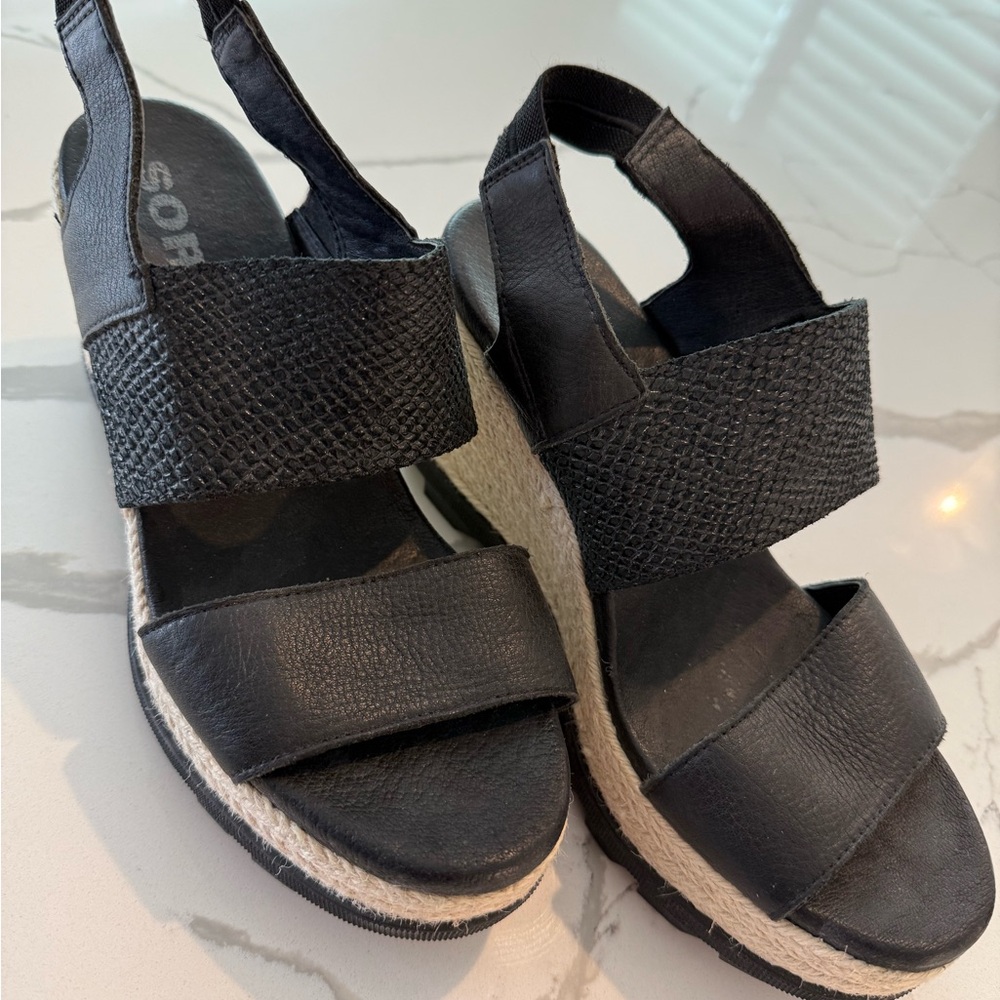 Sorel Joanie Wedge EspadrilleBlack Wedge Sandals